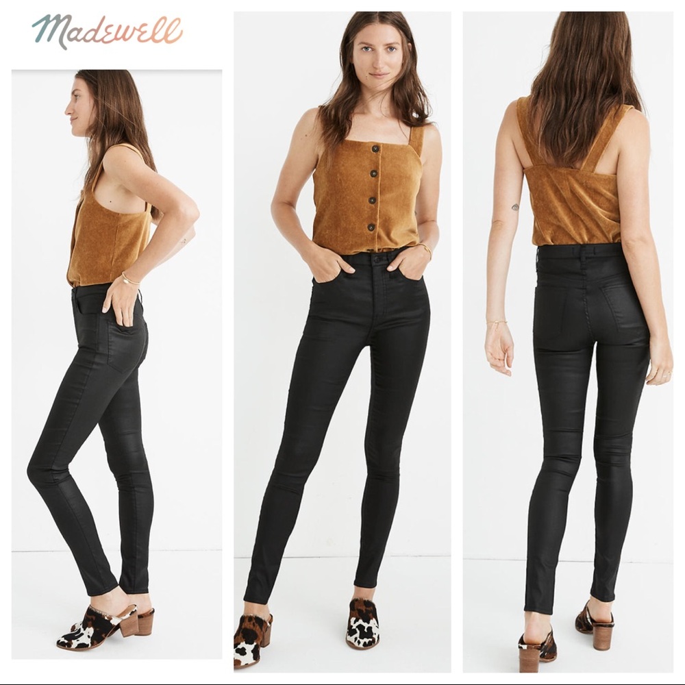 NWT! Madewell 10" High-Rise Skinny Jeans: Coated